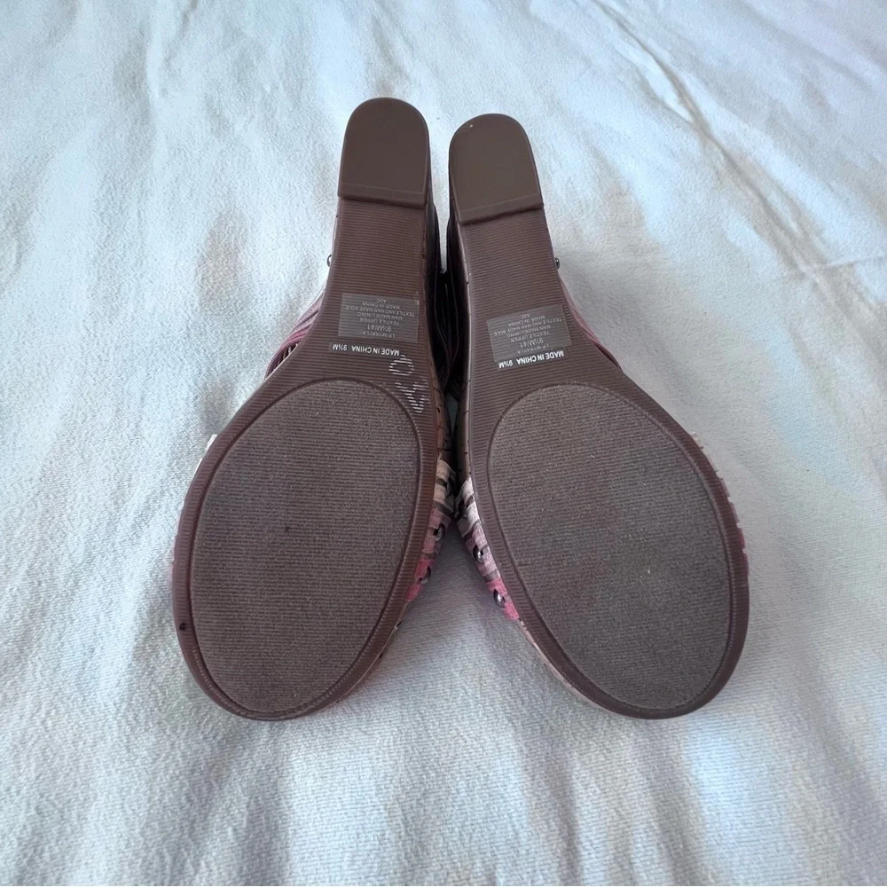 Lucky Brand Mykayla Cork Wedge Open Toe Sandals‎ Multicolor Women’s Size 9.5